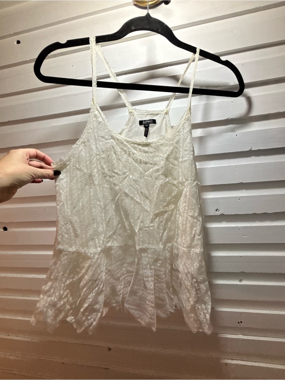 Buffalo David Bitton White Lace Camisole Tank Top